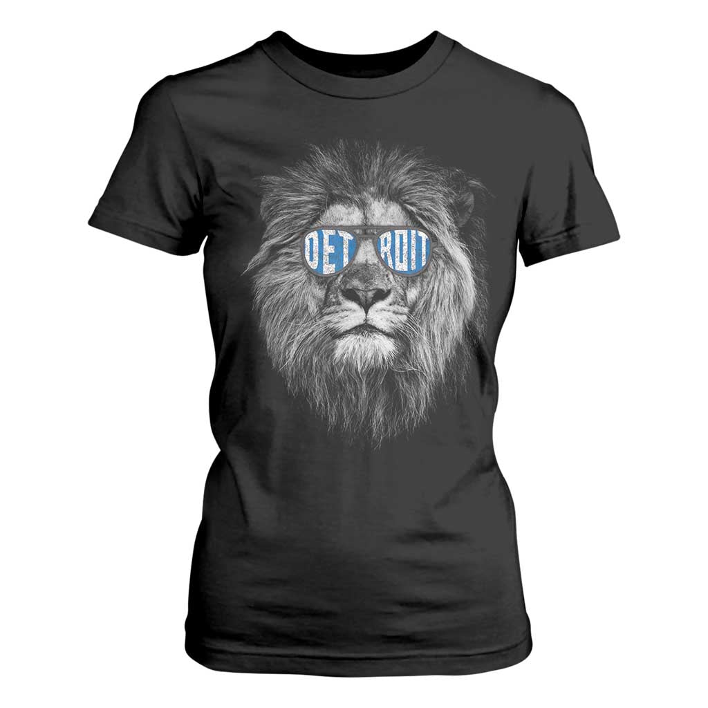 Lion Lovers T Shirt For Women Wearing Glasses Retro Vintage Style Detroit Fan TS10 Black Print Your Wear