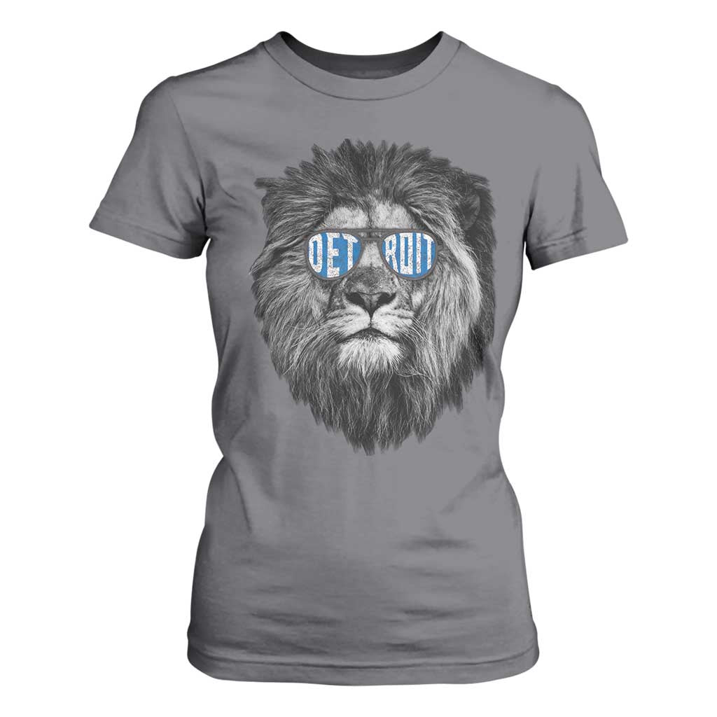 Lion Lovers T Shirt For Women Wearing Glasses Retro Vintage Style Detroit Fan TS10 Charcoal Print Your Wear