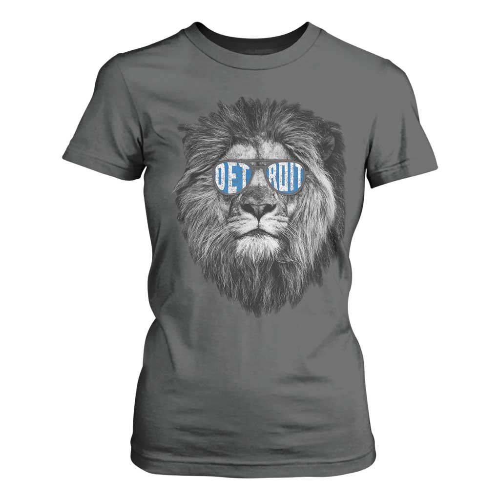 Lion Lovers T Shirt For Women Wearing Glasses Retro Vintage Style Detroit Fan TS10 Dark Heather Print Your Wear
