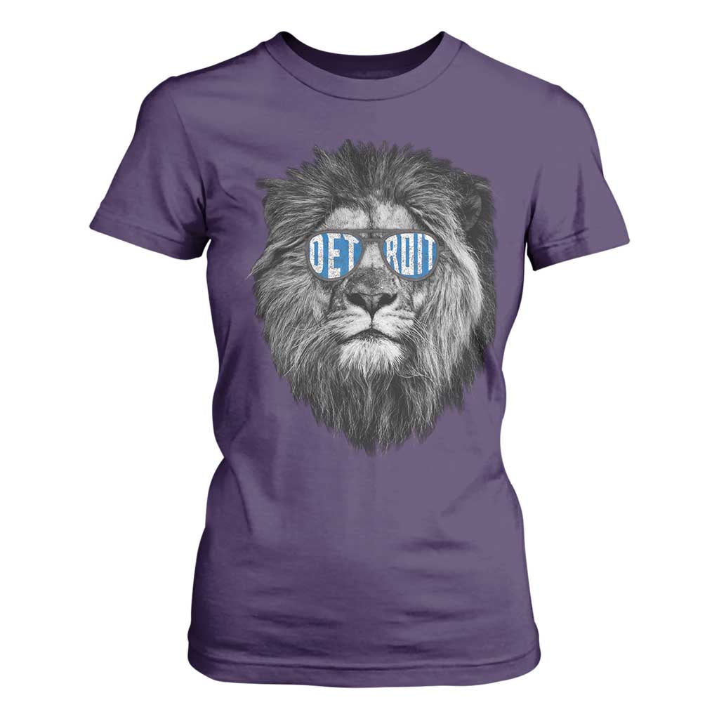 Lion Lovers T Shirt For Women Wearing Glasses Retro Vintage Style Detroit Fan TS10 Purple Print Your Wear