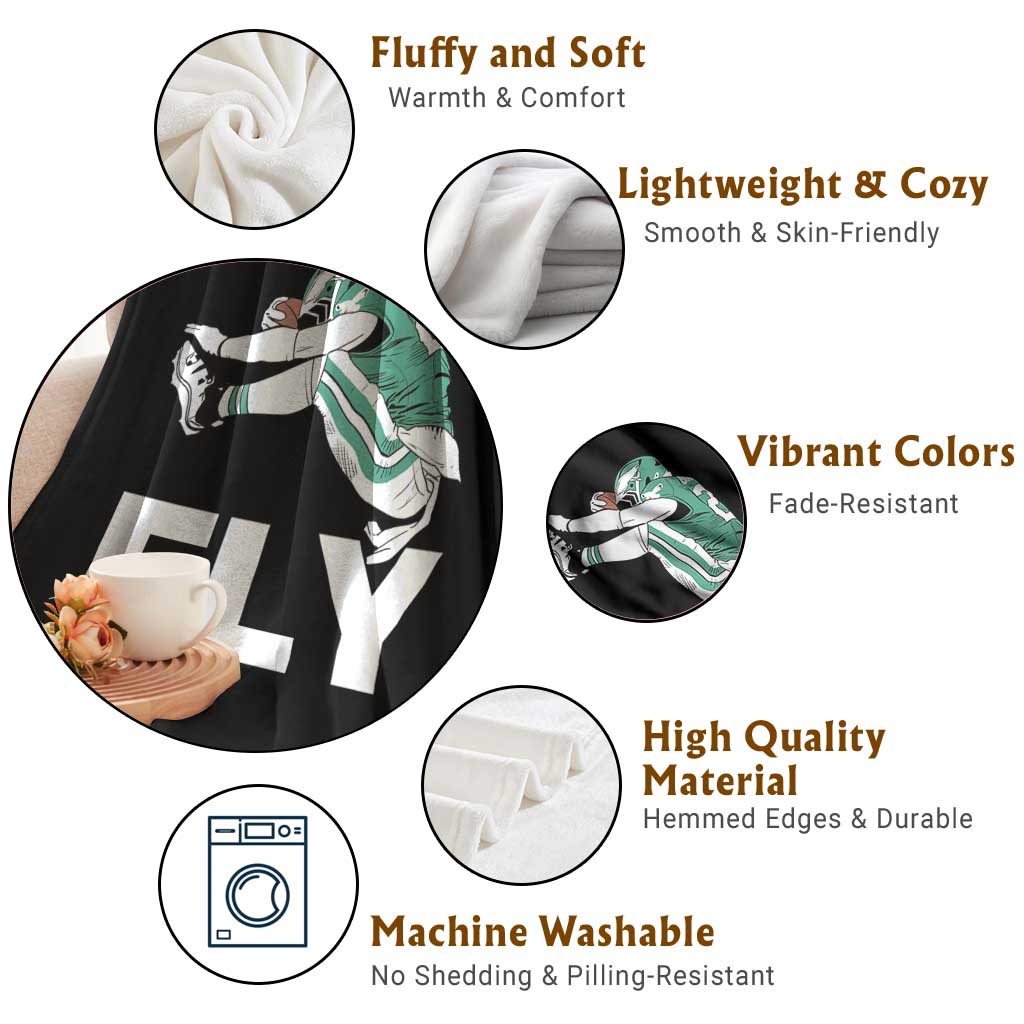 Philly Fan Throw Blanket Barkley Backwards Hurdle TS10 Print Your Wear