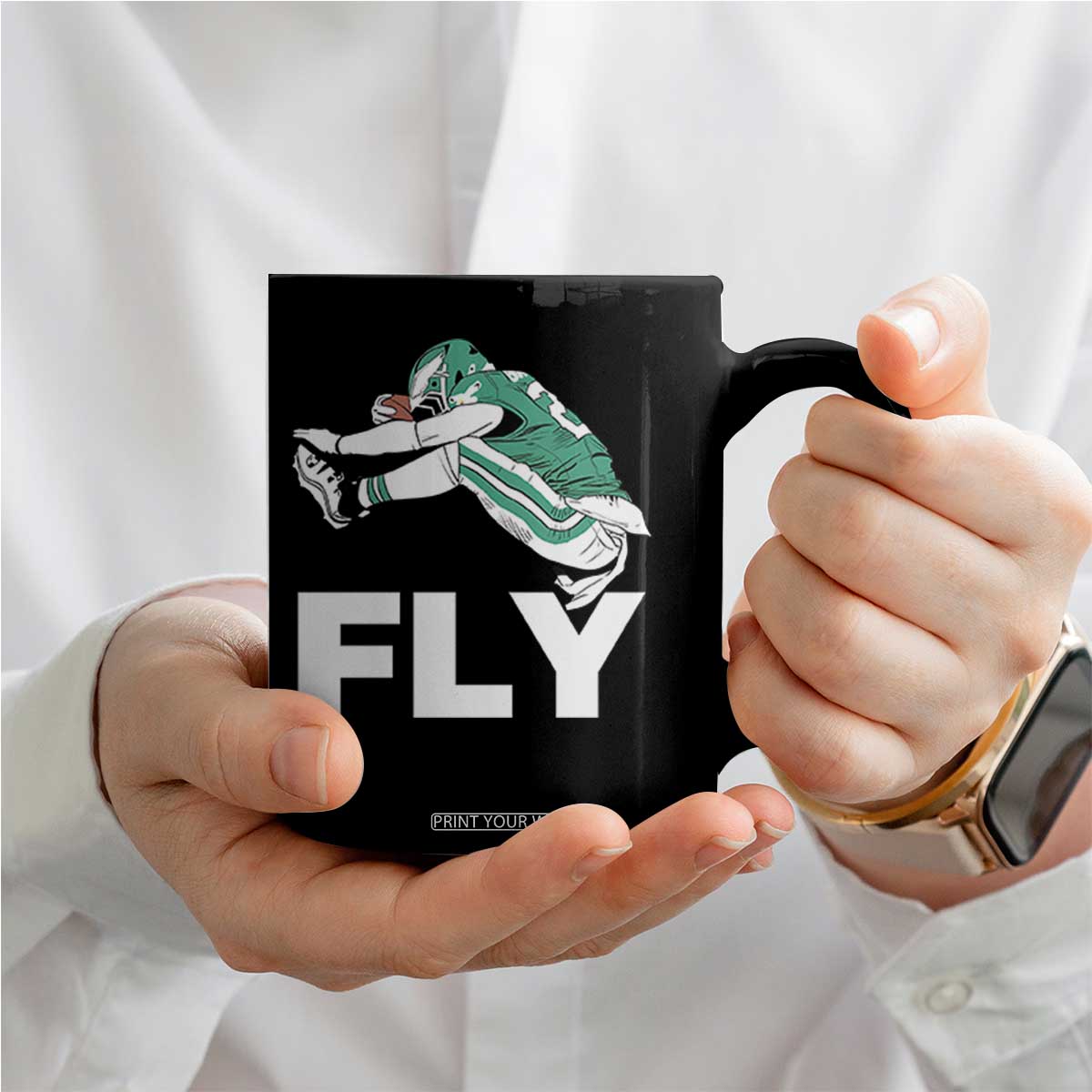 Philly Fan Coffee Mug Barkley Backwards Hurdle TS10 Print Your Wear
