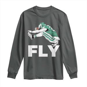 Philly Fan Long Sleeve Shirt Barkley Backwards Hurdle TS10 Dark Heather Print Your Wear