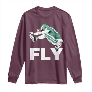 Philly Fan Long Sleeve Shirt Barkley Backwards Hurdle TS10 Maroon Print Your Wear