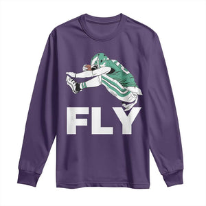 Philly Fan Long Sleeve Shirt Barkley Backwards Hurdle TS10 Purple Print Your Wear
