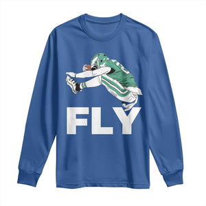 Philly Fan Long Sleeve Shirt Barkley Backwards Hurdle TS10 Royal Blue Print Your Wear