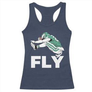 Philly Fan Racerback Tank Top Barkley Backwards Hurdle TS10 Navy Print Your Wear