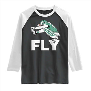 Philly Fan Raglan Shirt Barkley Backwards Hurdle TS10 Black White Print Your Wear