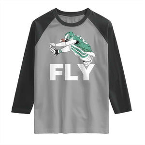 Philly Fan Raglan Shirt Barkley Backwards Hurdle TS10 Sport Gray Black Print Your Wear
