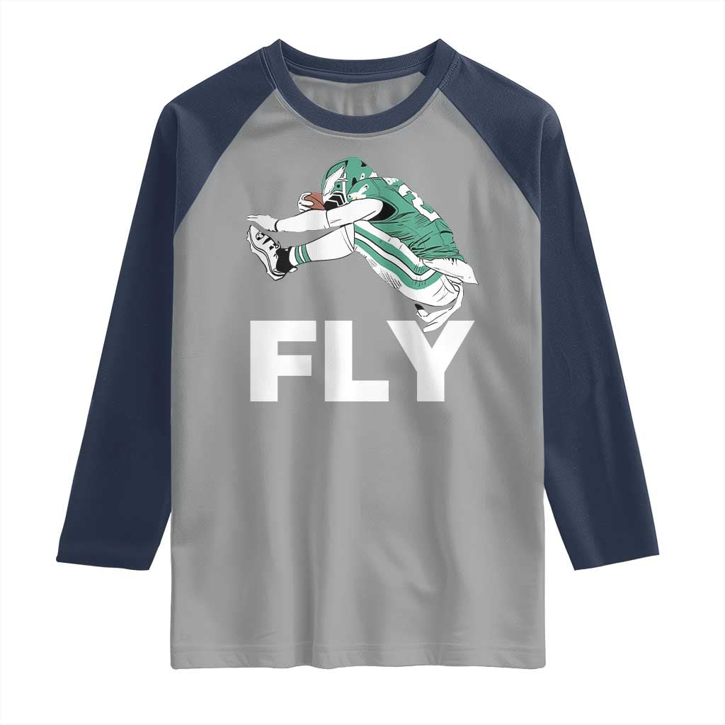 EF Game Day Raglan Shirt Retro Sports Fan TS10 Sport Gray Navy Print Your Wear