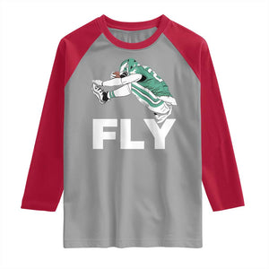 Philly Fan Raglan Shirt Barkley Backwards Hurdle TS10 Sport Gray Red Print Your Wear
