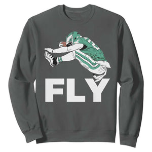 Philly Fan Sweatshirt Barkley Backwards Hurdle TS10 Dark Heather Print Your Wear