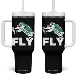 Philly Fan Tumbler With Handle Barkley Backwards Hurdle TS10 One Size: 40 oz Black Print Your Wear