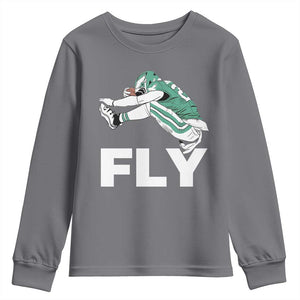 Philly Fan Youth Sweatshirt Barkley Backwards Hurdle TS10 Charcoal Print Your Wear