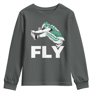 Philly Fan Youth Sweatshirt Barkley Backwards Hurdle TS10 Dark Heather Print Your Wear