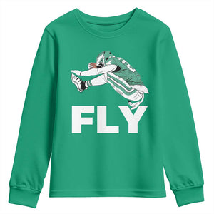 Philly Fan Youth Sweatshirt Barkley Backwards Hurdle TS10 Irish Green Print Your Wear