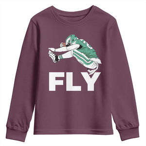 Philly Fan Youth Sweatshirt Barkley Backwards Hurdle TS10 Maroon Print Your Wear