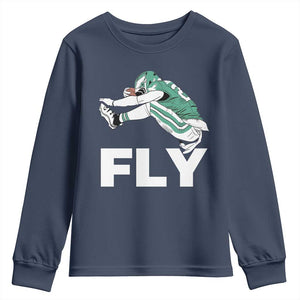 Philly Fan Youth Sweatshirt Barkley Backwards Hurdle TS10 Navy Print Your Wear