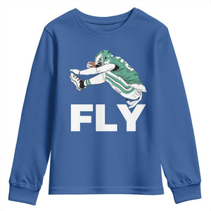 Philly Fan Youth Sweatshirt Barkley Backwards Hurdle TS10 Royal Blue Print Your Wear
