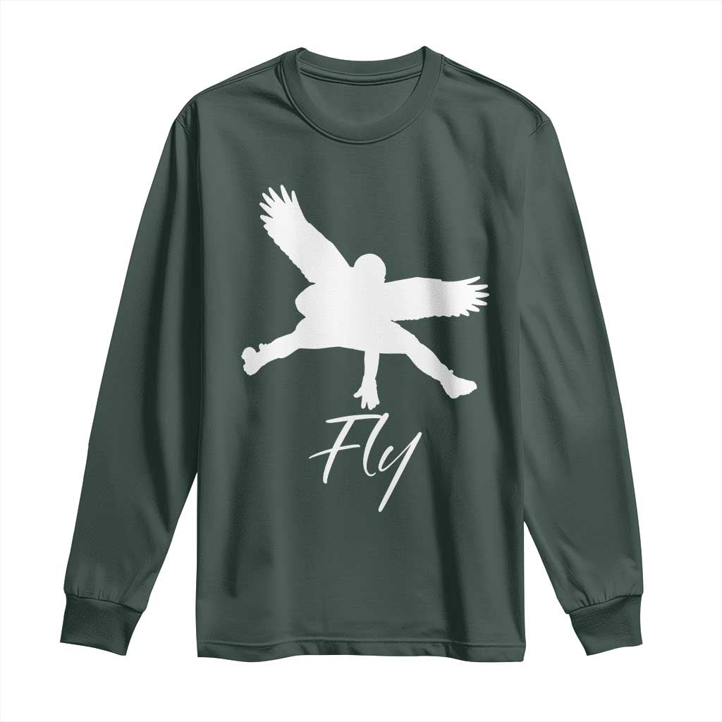 Philly Lover Long Sleeve Shirt Fly Birds Spirit Vintage Football Lovers TS10 Dark Forest Green Print Your Wear