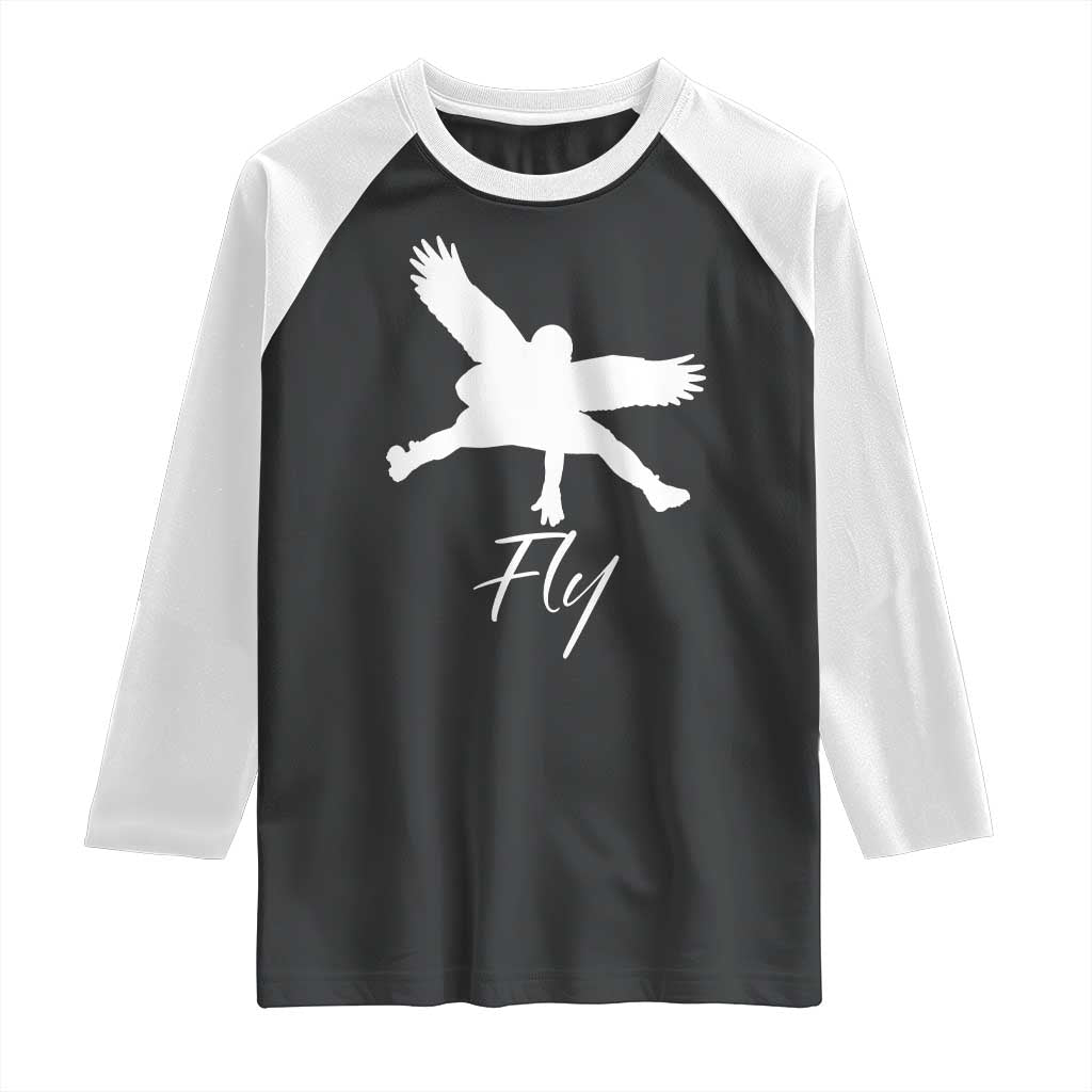 Eagles Fly Raglan Shirt Philadelphia Birds Spirit TS10 Black White Print Your Wear