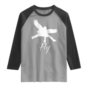 Eagles Fly Raglan Shirt Philadelphia Birds Spirit TS10 Sport Gray Black Print Your Wear