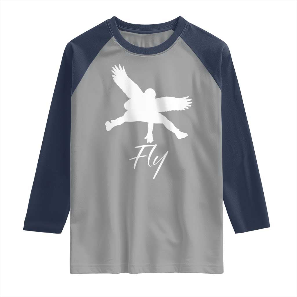 Philly Lover Raglan Shirt Fly Birds Spirit Vintage Football Lovers TS10 Sport Gray Navy Print Your Wear