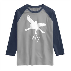 Eagles Fly Raglan Shirt Philadelphia Birds Spirit TS10 Sport Gray Navy Print Your Wear
