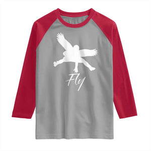 Eagles Fly Raglan Shirt Philadelphia Birds Spirit TS10 Sport Gray Red Print Your Wear