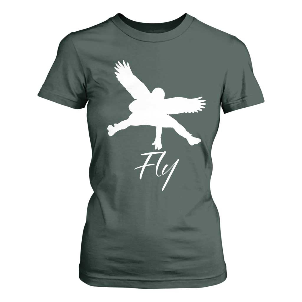 Philly Lover T Shirt For Women Fly Birds Spirit Vintage Football Lovers TS10 Dark Forest Green Print Your Wear