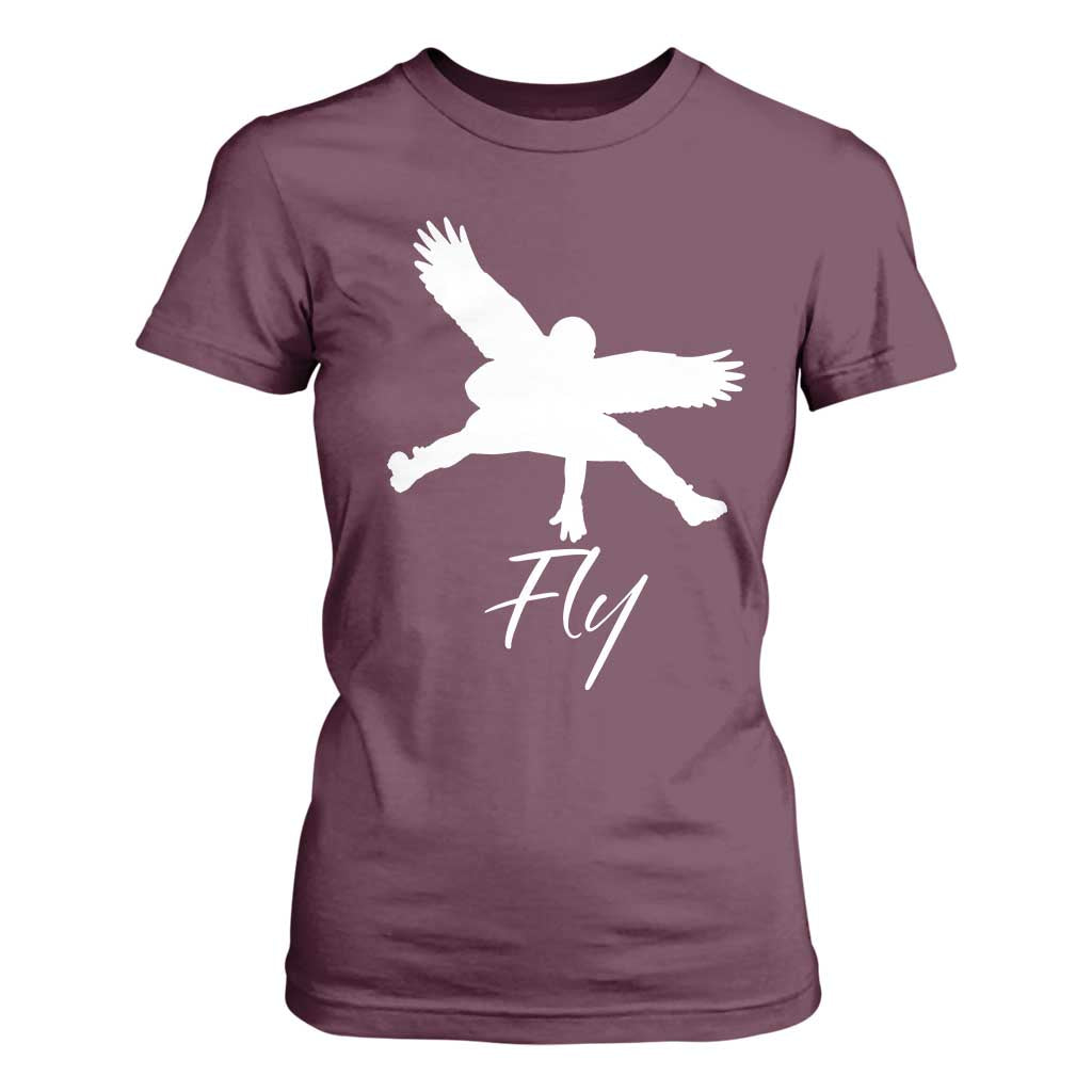 Philly Lover T Shirt For Women Fly Birds Spirit Vintage Football Lovers TS10 Maroon Print Your Wear