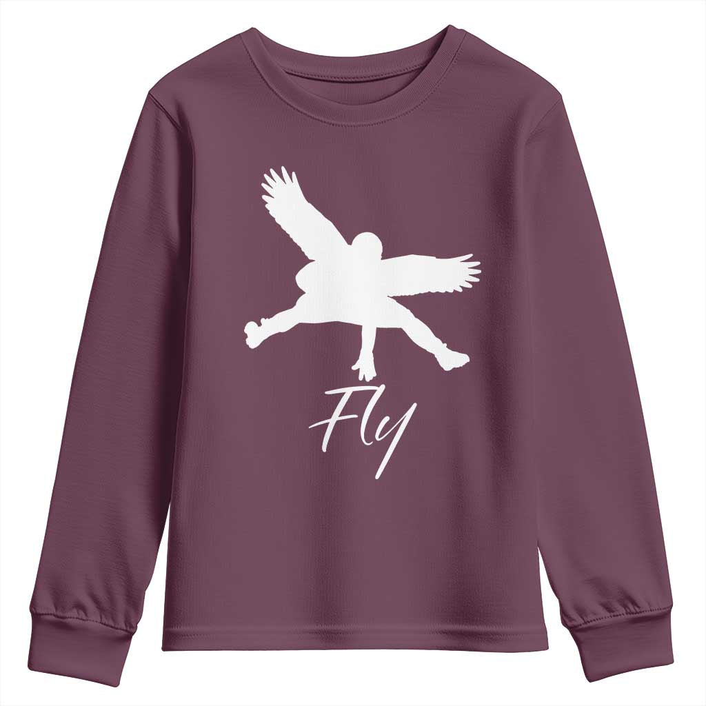 Philly Lover Youth Sweatshirt Fly Birds Spirit Vintage Football Lovers TS10 Maroon Print Your Wear
