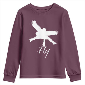 Philly Lover Youth Sweatshirt Fly Birds Spirit Vintage Football Lovers TS10 Maroon Print Your Wear