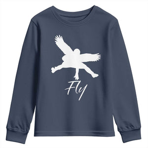 Eagles Fly Youth Sweatshirt Philadelphia Birds Spirit TS10 Navy Print Your Wear