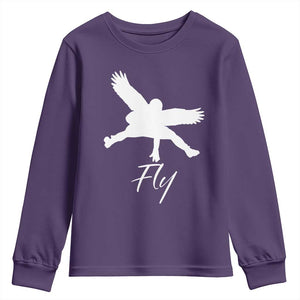 Eagles Fly Youth Sweatshirt Philadelphia Birds Spirit TS10 Purple Print Your Wear