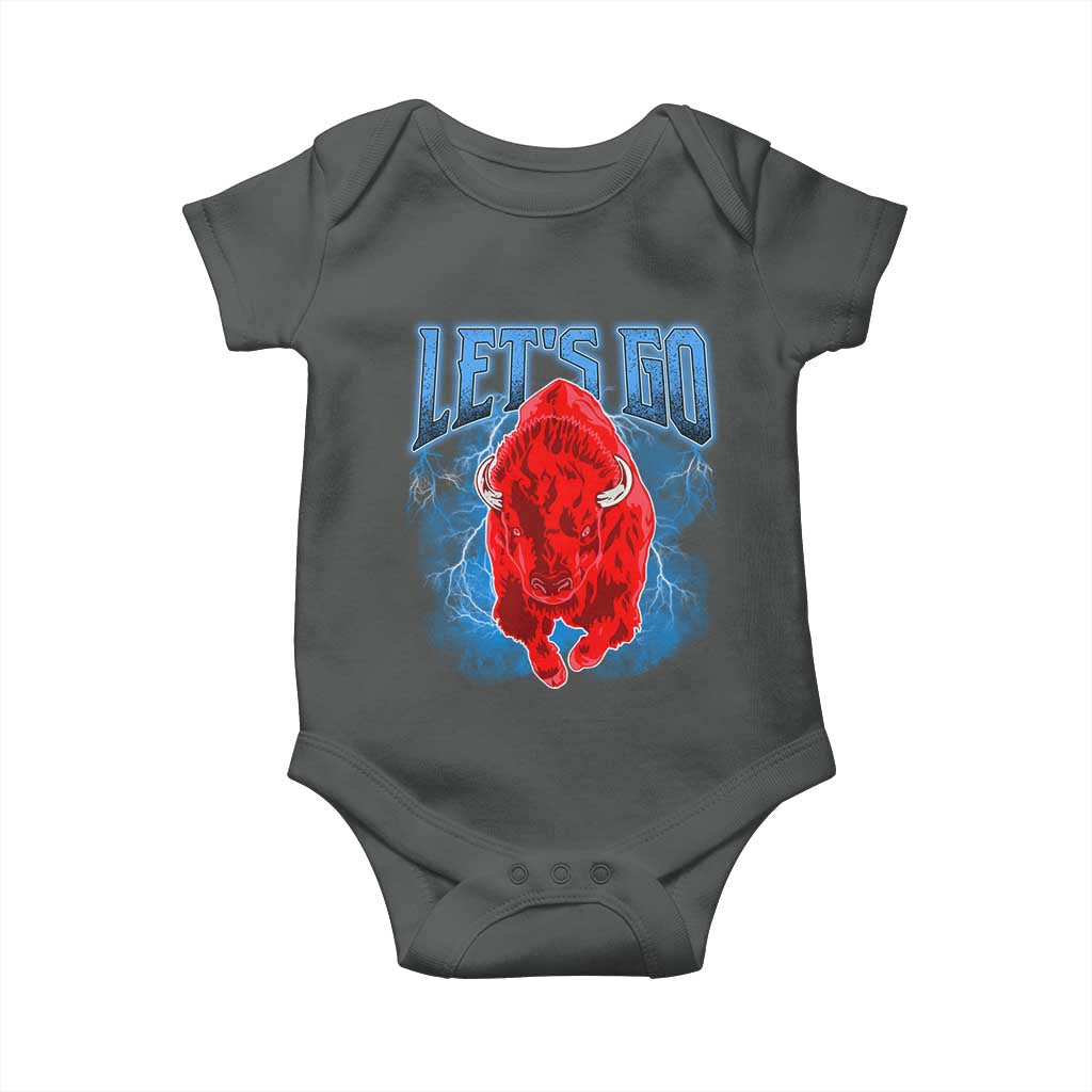 Let's Go BFB Baby Onesie Western New York WNY Pride Mafia Gift TS10 Dark Heather Print Your Wear