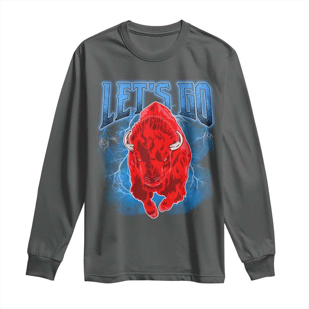 Let's Go BFB Long Sleeve Shirt Western New York WNY Pride Mafia Gift TS10 Dark Heather Print Your Wear