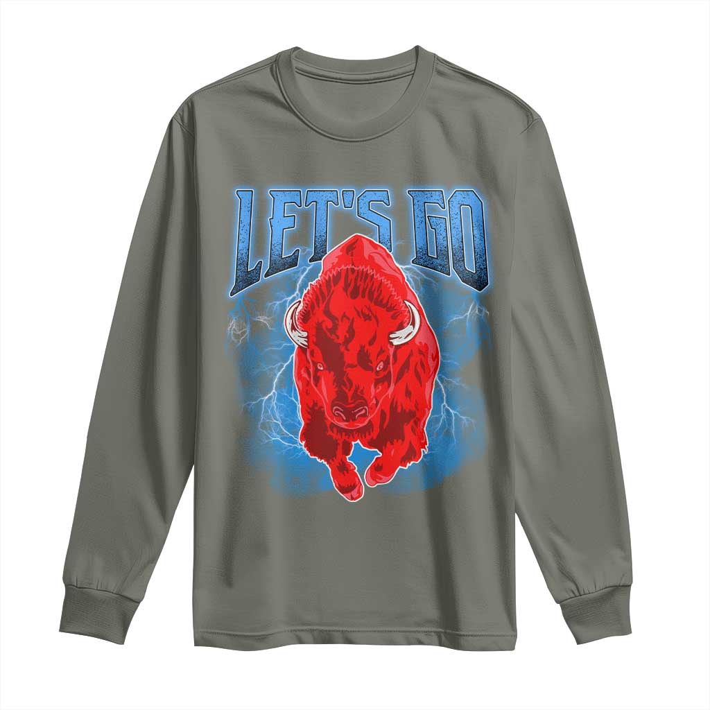 Let's Go BFB Long Sleeve Shirt Western New York WNY Pride Mafia Gift TS10 Military Green Print Your Wear