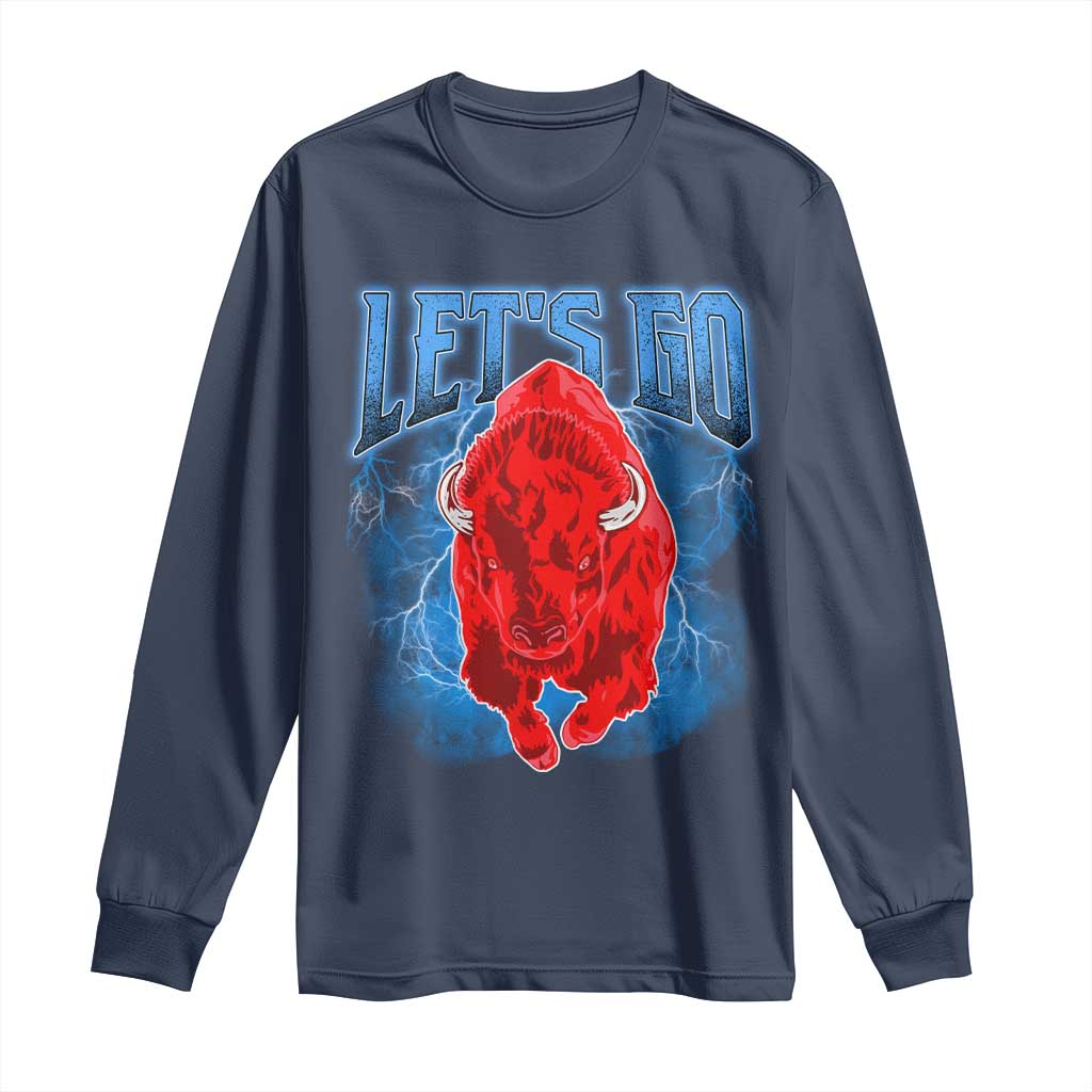Let's Go BFB Long Sleeve Shirt Western New York WNY Pride Mafia Gift TS10 Navy Print Your Wear