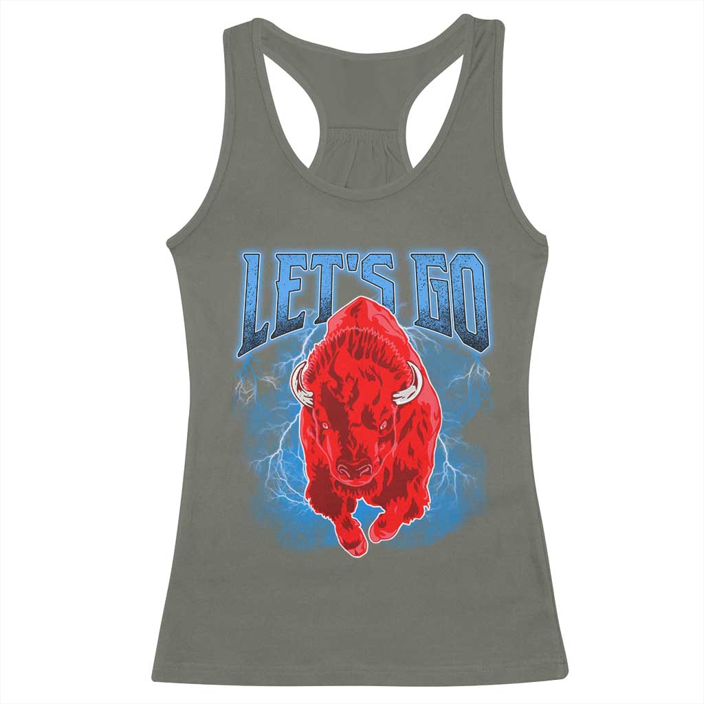 Let's Go BFB Racerback Tank Top Western New York WNY Pride Mafia Gift TS10 Military Green Print Your Wear