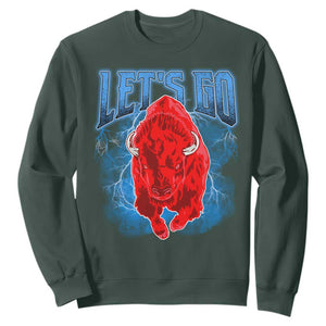Let's Go Buffalo Sweatshirt Western New York WNY Pride Mafia Gift TS10 Dark Forest Green Print Your Wear