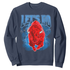 Let's Go Buffalo Sweatshirt Western New York WNY Pride Mafia Gift TS10 Navy Print Your Wear