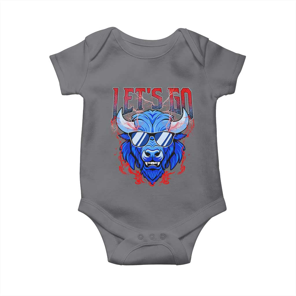 Let's Go Buffalo Baby Onesie Fan Apparel WNY Pride TS10 Charcoal Print Your Wear
