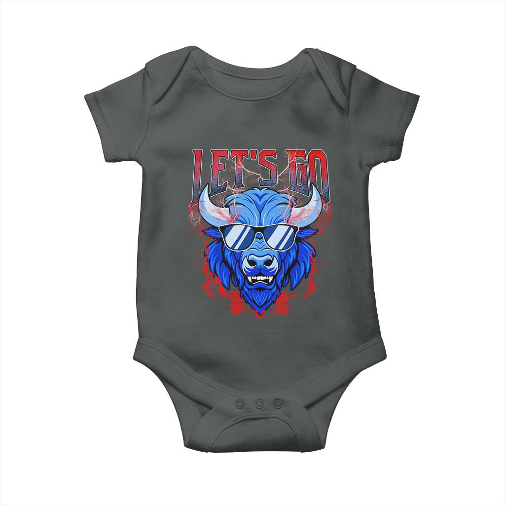 Let's Go Buffalo Baby Onesie Fan Apparel WNY Pride TS10 Dark Heather Print Your Wear