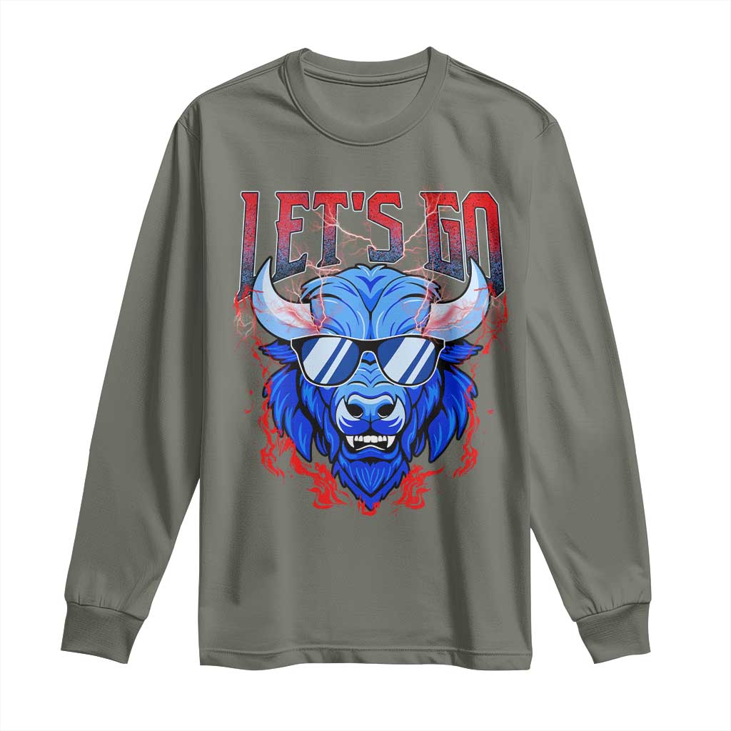 Let's Go BFB Long Sleeve Shirt Fan Apparel WNY Pride TS10 Military Green Print Your Wear
