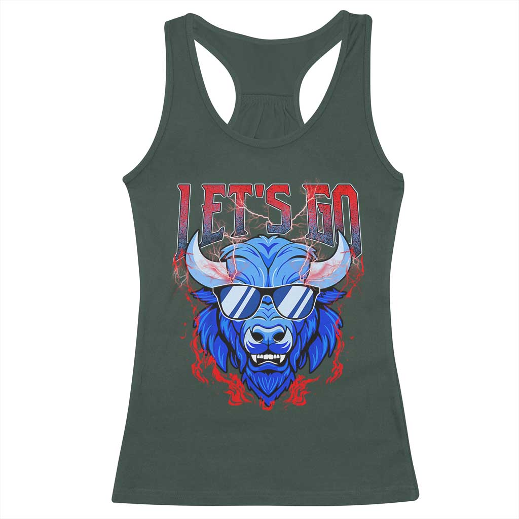 Let's Go BFB Racerback Tank Top Fan Apparel WNY Pride TS10 Dark Forest Green Print Your Wear