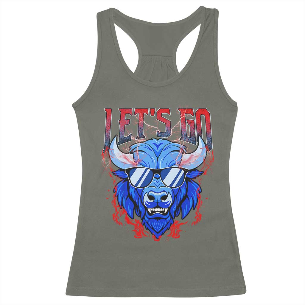 Let's Go BFB Racerback Tank Top Fan Apparel WNY Pride TS10 Military Green Print Your Wear