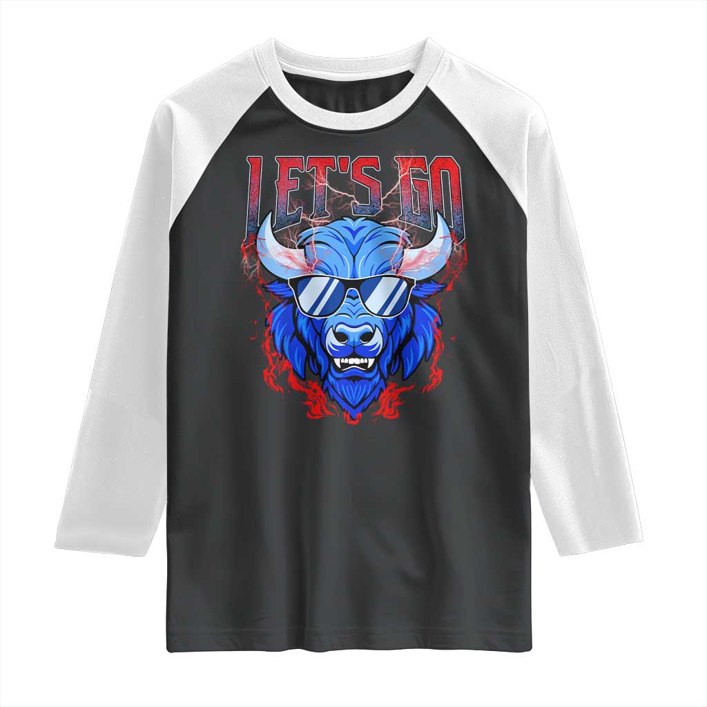 Let's Go BFB Raglan Shirt Fan Apparel WNY Pride TS10 Black White Print Your Wear