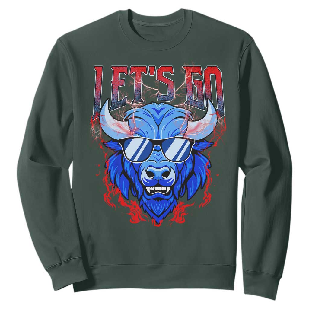 Let's Go BFB Sweatshirt Fan Apparel WNY Pride TS10 Dark Forest Green Print Your Wear