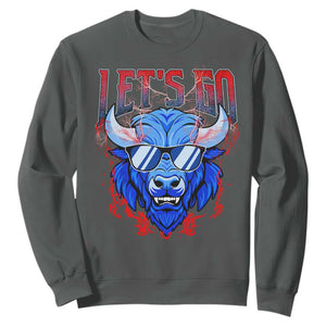 Let's Go Buffalo Sweatshirt Fan Apparel WNY Pride TS10 Dark Heather Print Your Wear